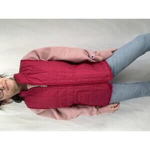 Jones New York Women's Quilted Sleeveless Vest Pink size medium